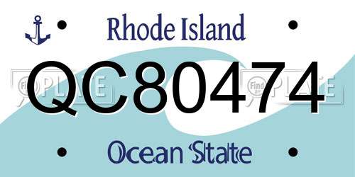 QC80474 Rhode Island License Plate