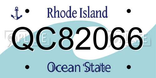 QC82066 Rhode Island License Plate