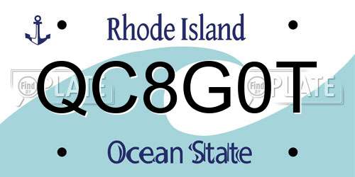 QC8G0T Rhode Island License Plate