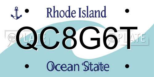 QC8G6T Rhode Island License Plate