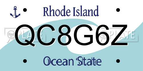 QC8G6Z Rhode Island License Plate