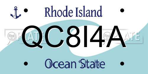 QC8I4A Rhode Island License Plate