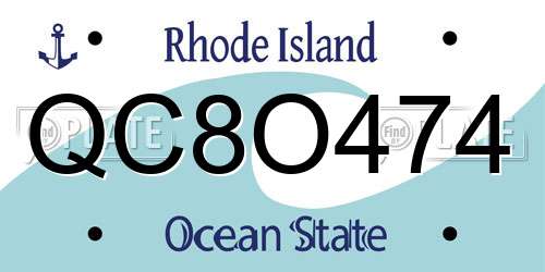 QC8O474 Rhode Island License Plate