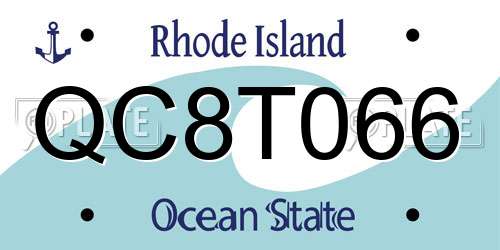 QC8T066 Rhode Island License Plate