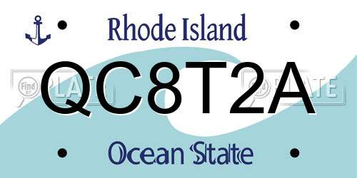 QC8T2A Rhode Island License Plate