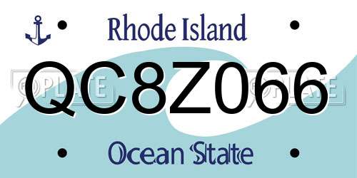 QC8Z066 Rhode Island License Plate