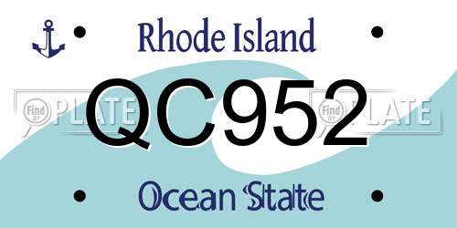QC952 Rhode Island License Plate