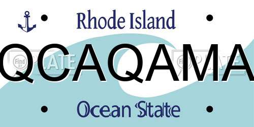 QCAQAMA Rhode Island License Plate