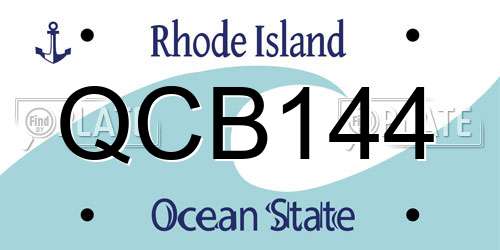 QCB144 Rhode Island License Plate