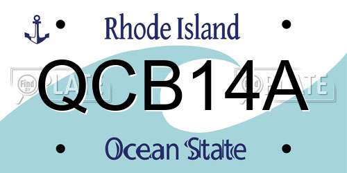 QCB14A Rhode Island License Plate