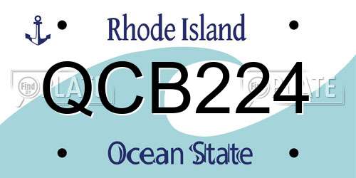 QCB224 Rhode Island License Plate
