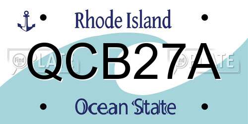 QCB27A Rhode Island License Plate