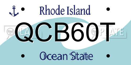 QCB60T Rhode Island License Plate