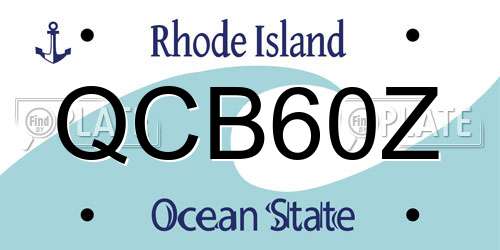 QCB60Z Rhode Island License Plate