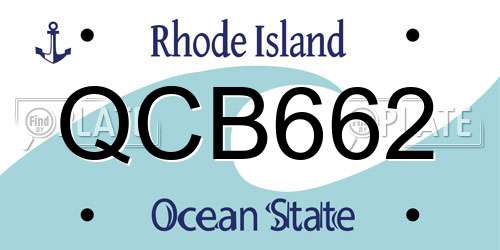 QCB662 Rhode Island License Plate