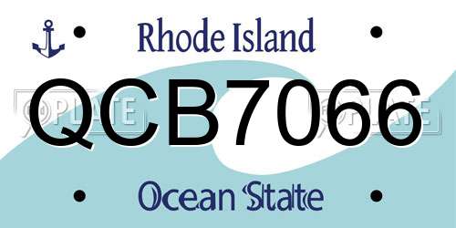 QCB7066 Rhode Island License Plate