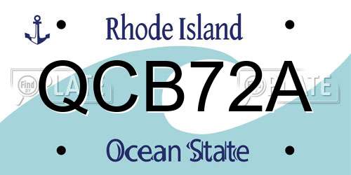 QCB72A Rhode Island License Plate