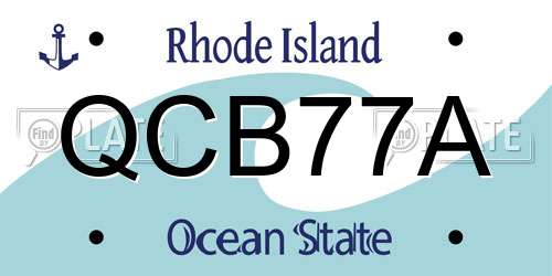 QCB77A Rhode Island License Plate