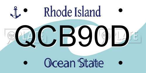 QCB90D Rhode Island License Plate