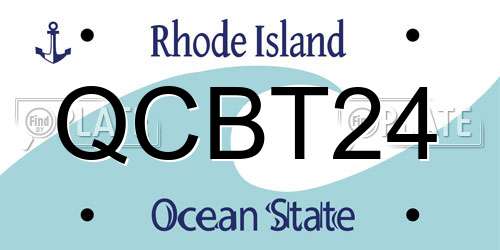 QCBT24 Rhode Island License Plate