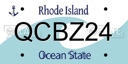 QCBZ24 Rhode Island License Plate