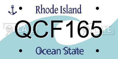 QCF165 Rhode Island License Plate