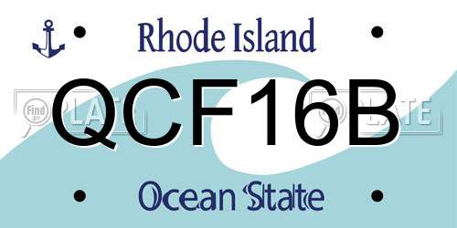 QCF16B Rhode Island License Plate