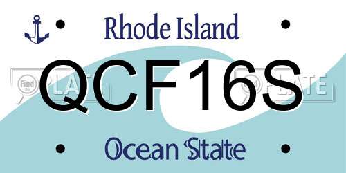 QCF16S Rhode Island License Plate