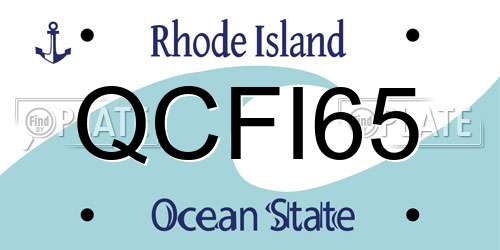 QCFI65 Rhode Island License Plate