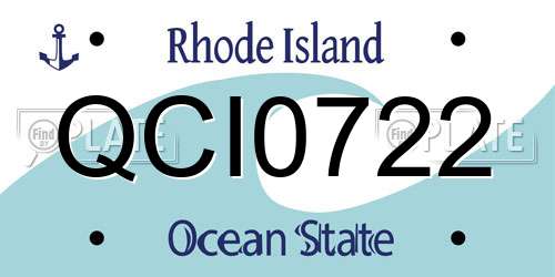 QCI0722 Rhode Island License Plate