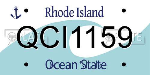 QCI1159 Rhode Island License Plate
