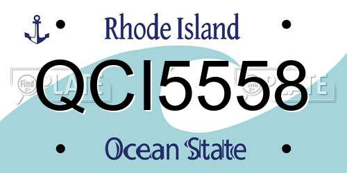 QCI5558 Rhode Island License Plate