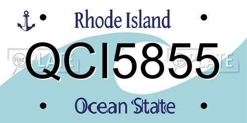 QCI5855 Rhode Island License Plate