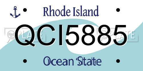 QCI5885 Rhode Island License Plate