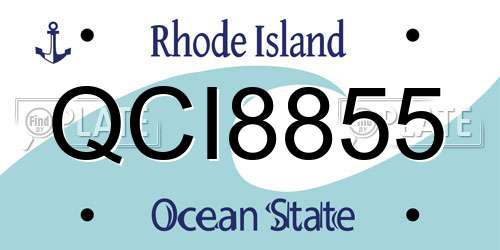 QCI8855 Rhode Island License Plate