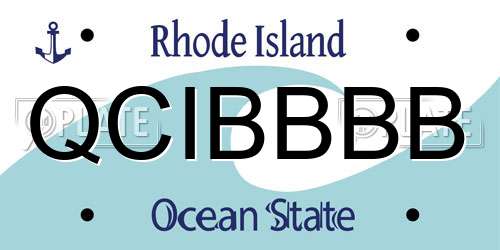 QCIBBBB Rhode Island License Plate