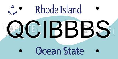 QCIBBBS Rhode Island License Plate
