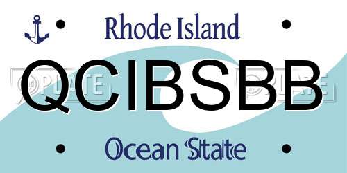 QCIBSBB Rhode Island License Plate