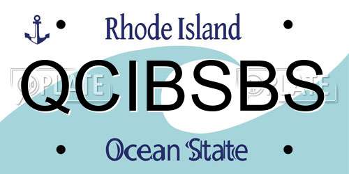 QCIBSBS Rhode Island License Plate