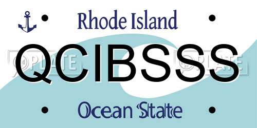 QCIBSSS Rhode Island License Plate