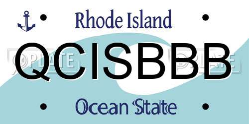 QCISBBB Rhode Island License Plate