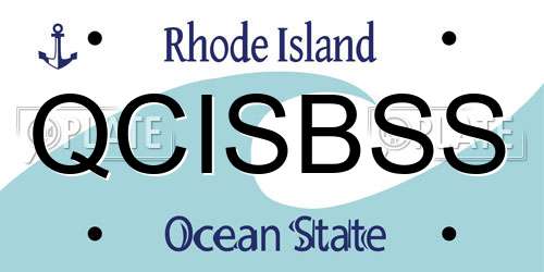 QCISBSS Rhode Island License Plate