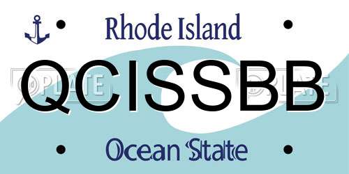 QCISSBB Rhode Island License Plate