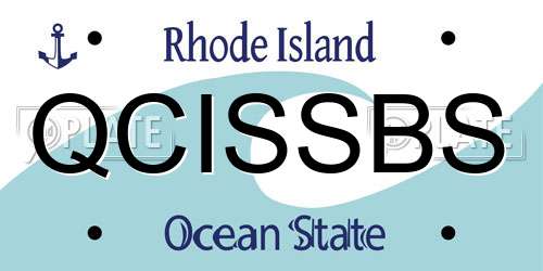 QCISSBS Rhode Island License Plate
