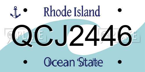QCJ2446 Rhode Island License Plate