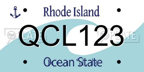QCL123 Rhode Island License Plate
