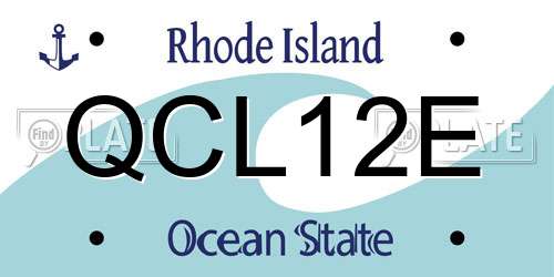 QCL12E Rhode Island License Plate