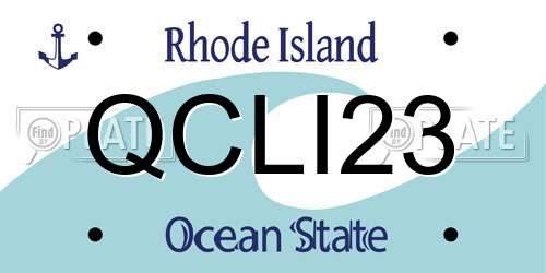 QCLI23 Rhode Island License Plate
