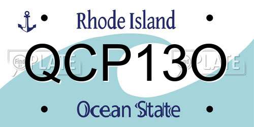 QCP13O Rhode Island License Plate