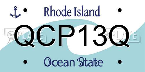QCP13Q Rhode Island License Plate